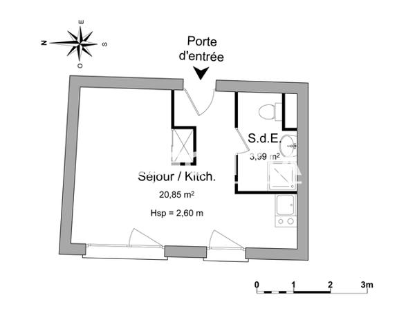 Location Studio meublé 24.84 m² - 62 ET 64 RUE ALFRED KASTLER La Rochelle 17000