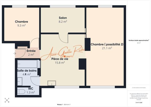 APPARTEMENT T3 , DERNIER ÉTAGE, CAVE ET GARAGE