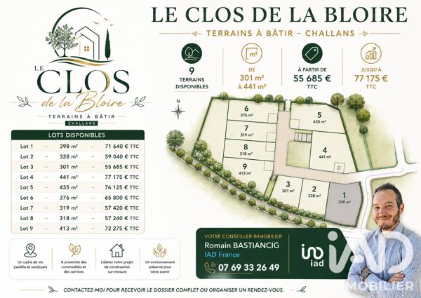 Terrain à vendre 398 m² Challans
