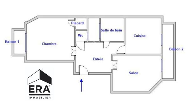 Appartement T2 à louer Camas" rue Jaubert "à Marseille 05