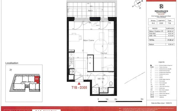 Appartement à louer    1 pièce • 37,08 m2 La Rochelle