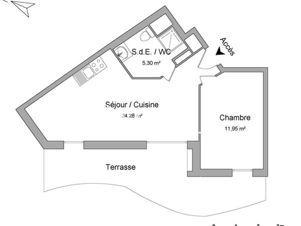 Location Appartement meublé 2 pièces 41.53 m² - HIGHER ROCH apt 5.04 -123 RUE ALEXANDRA DAVID NEEL Montpellier 34000