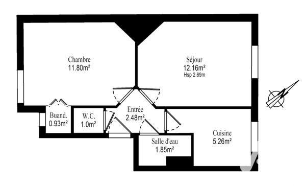 Appartement à vendre 2 pièces 36 m² Sartrouville