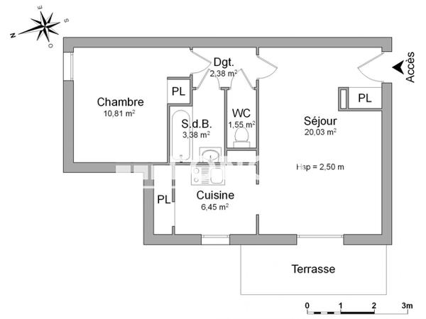 Location Appartement 2 pièces 44.6 m² - 685 RUE DES ESTINGANTS Beuzeville 27210