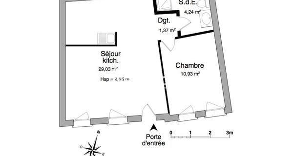 Location Appartement meublé 2 pièces 45.57 m² - Neuville-sur-saône 69250