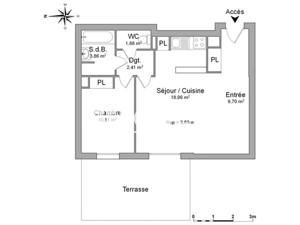 Location Appartement 2 pièces 46.72 m² - 4 RUE MONTPLAISIR Metz 57070