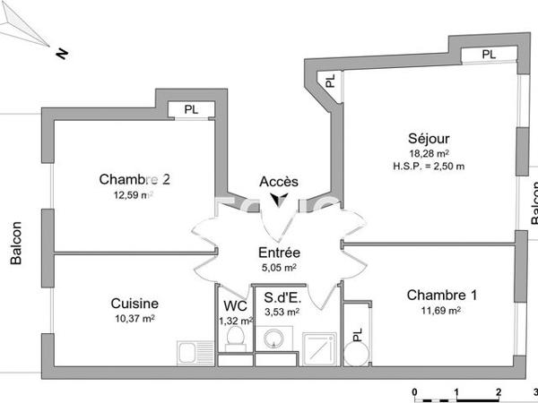 Location Appartement 3 pièces 62.8 m² - 38 BLD FREDERIC MISTRAL Narbonne 11100