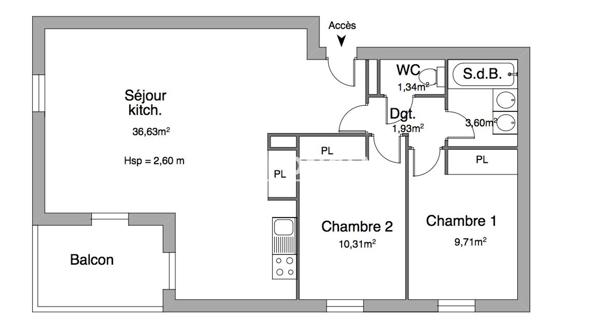 Location Appartement 3 pièces 63.52 m² - Carpentras 84200