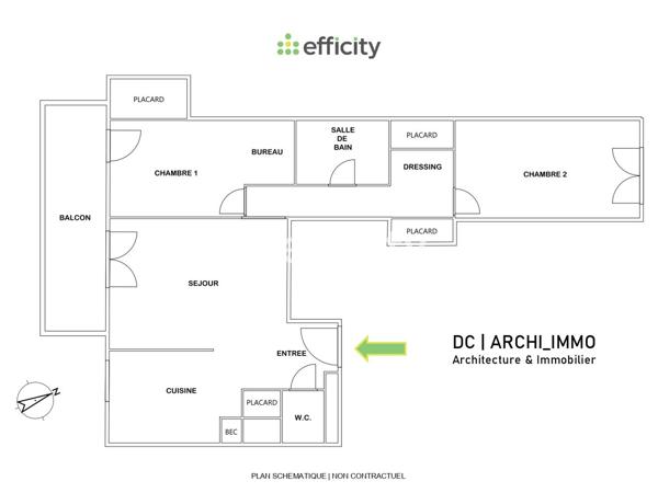 Appartement 3 pièces - 79 m² Exclusivité efficity