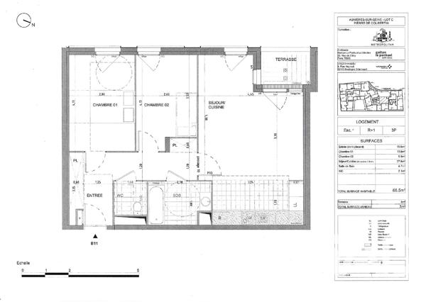 Location appartement 3 pièces 66,5 m² Asnières-sur-Seine