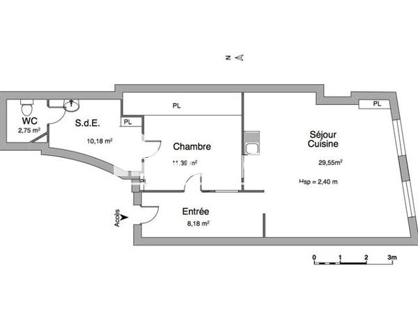Location Appartement 2 pièces 61.05 m² - 12 RUE DES CLERCS Metz 57000
