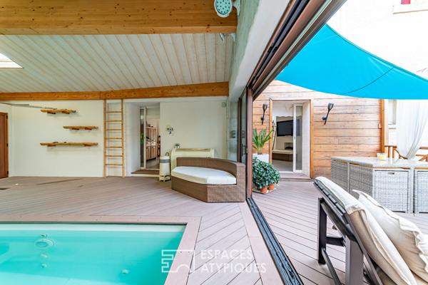 Maison de village avec piscine intérieure au cœur de Pérols