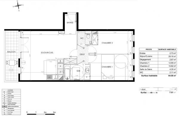 Appartement à vendre 3 pièces 65 m² Le Plessis-Robinson