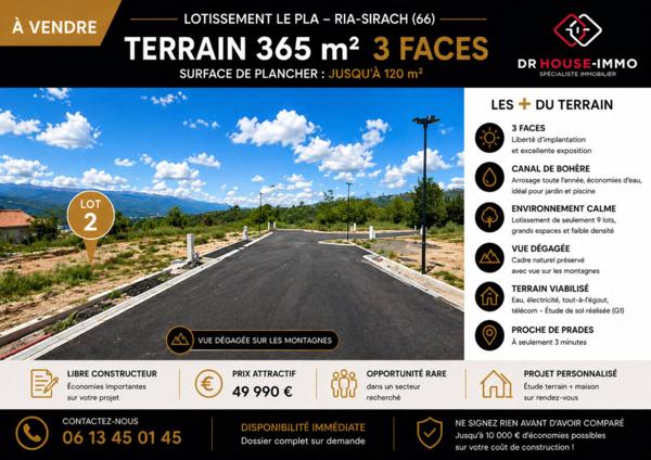 Terrain à vendre de 365 m²
