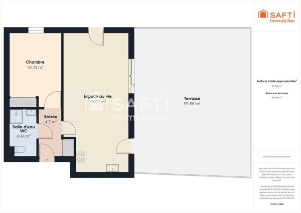 Appartement 2 pièces garage terrasse La Genette La Rochelle