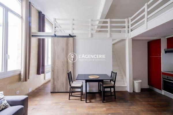 Chartrons – Charmant T2 avec mezzanine, au calme, dans un bel immeuble en pierre