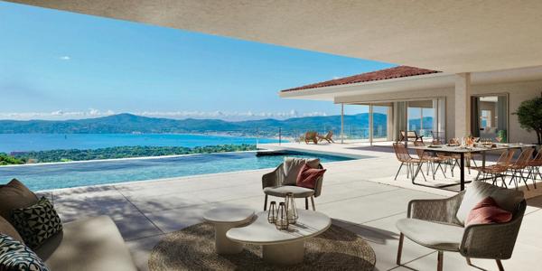 Villa en baie de Saint Tropez, 6 pièces. 400 m2, Piscine et jardin privatif