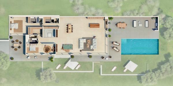 Villa en baie de Saint Tropez, 6 pièces. 400 m2, Piscine et jardin privatif