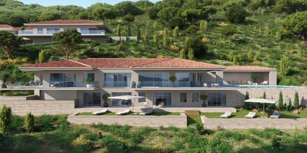 Villa en baie de Saint Tropez, 6 pièces. 400 m2, Piscine et jardin privatif