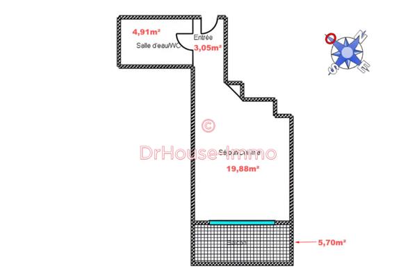 Appartement à louer 1 pièce de 27 m²