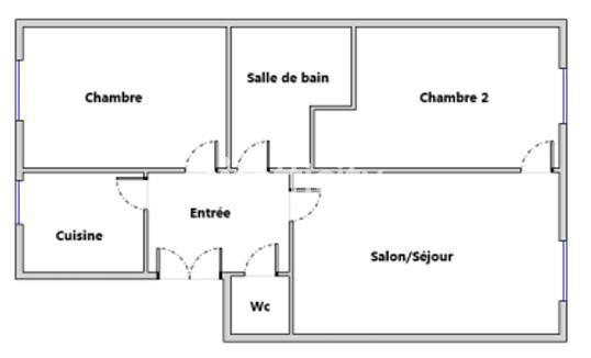 Appartement 3 pièces - 59 m²