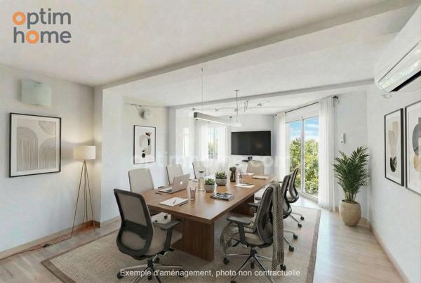 Bureau-local : salle de réunion, salle d'attente et 2 bureaux, cave, 1 studio, parkings privatif, terrasse