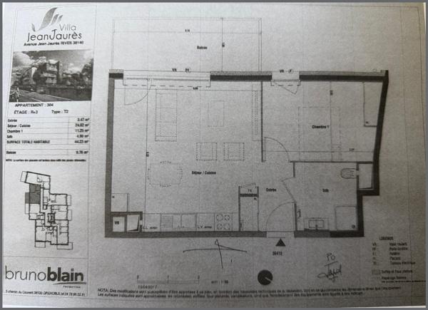 T2 récent 44 m² avec terrasse + cave – Résidence sécurisée (2019) – Proche centre-ville