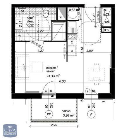 Appartement à louer 1 pièce 31.69m²