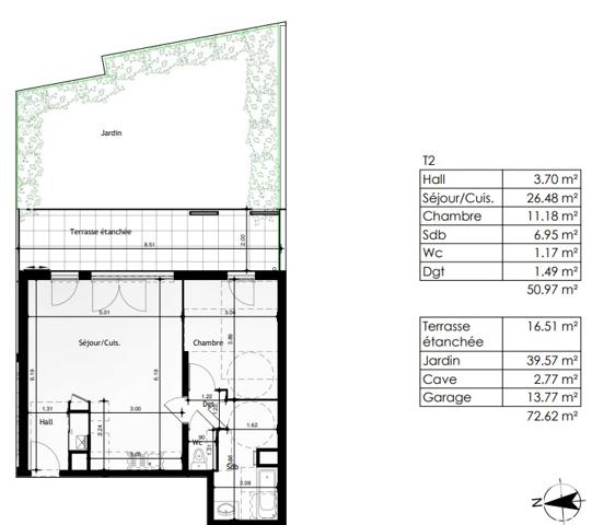 Appartement à vendre 2 pièces 50 m² Machilly