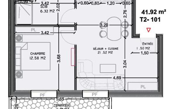 Appartement à vendre    2 pièces • 41,92 m2 Morsang-sur-Orge