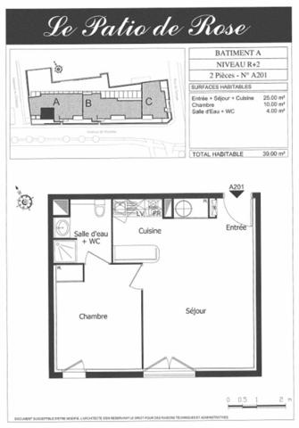 Appartement 2 pièces 39 m² RIS ORANGIS - 91130