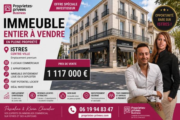 Immeuble de rapport locatif  en centre ville d'Istres