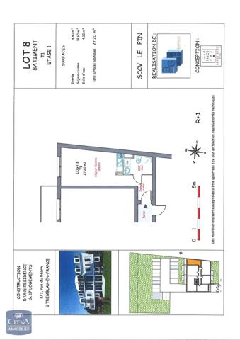 Vente appartement Tremblay-en-France (93290) 1 pièce 27m²