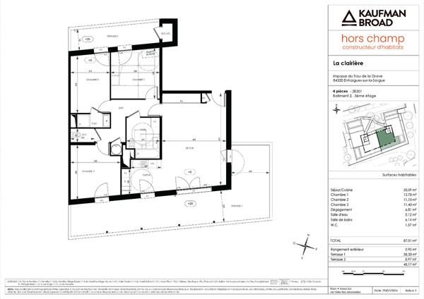 A VENDRE Appartement Entraigues Sur La Sorgue 4 pièce(s) 87.02 m2