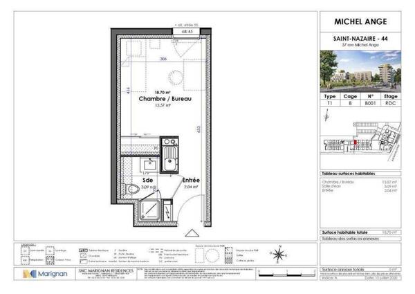 Appartement 1 pièce                                        - 44600 Saint-Nazaire Réf : 3686