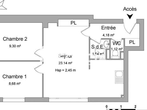 Location Appartement 3 pièces 48.06 m² - 5 RUE MOLIERE Voiron 38500
