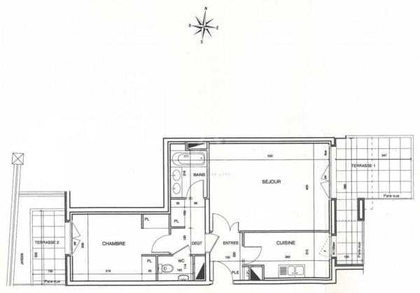 LEVALLOIS-PERRET/ F2 AVEC 2 TERRASSES, CAVE ET PARKING