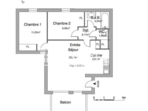 Location Appartement 3 pièces 55 m² - 5 RUE DE LAGREOU - LIEU DIT LAYTIE LAGREOU Nailloux 31560