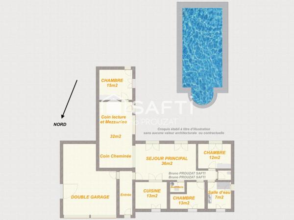 Superbe maison avec piscine et double garage