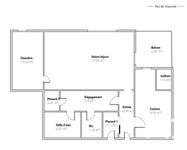 Appartement à vendre 2 pièces 49 m² Avon