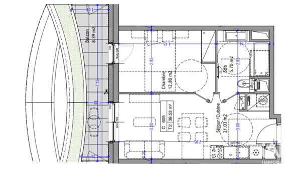 Appartement à vendre 2 pièces 40 m² Aix-les-Bains