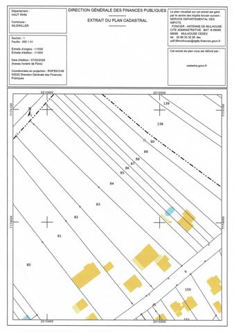 Gildwiller, terrain de construction de 7 ares.