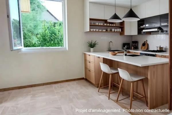 plain pied de 2 chambres et 1 bureau