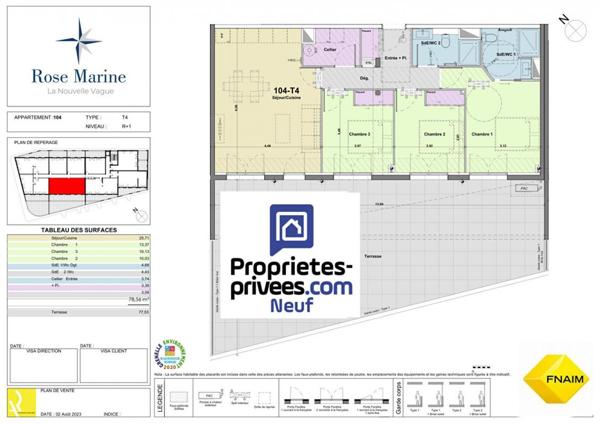 Port La Nouvelle 4 pièce(s) 78.56 m2 avec terrasse de 77,53 m2