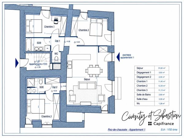 SÉVRIER – T4 RÉNOVÉ – 3 CHAMBRES