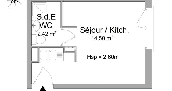 Location Studio 16.92 m² - Le Plessis-robinson 92350