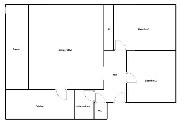 Ecully - T3 avec balcon et vue dégagée dans résidence rénovée avec parking, gardien et tennis.