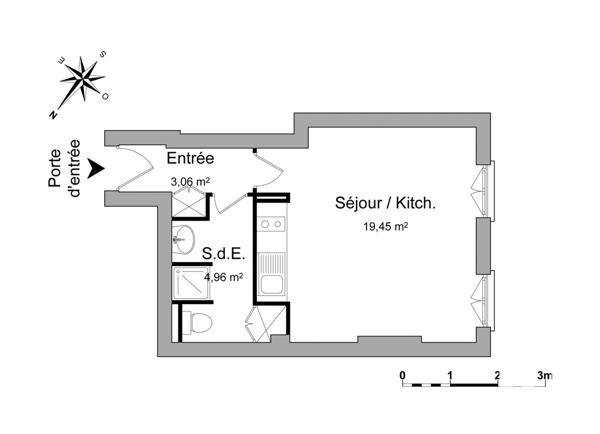 Appartement à vendre 1 pièce 27 m² Marseille 2
