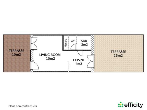 Appartement 1 pièce - 22 m² Exclusivité efficity