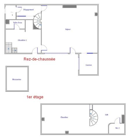 Maison de ville, esprit loft, au calme sur cour.